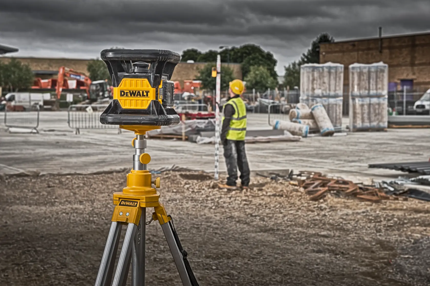 DEWALT® 18V XR червен ротационен лазер (1 X 2Ah)