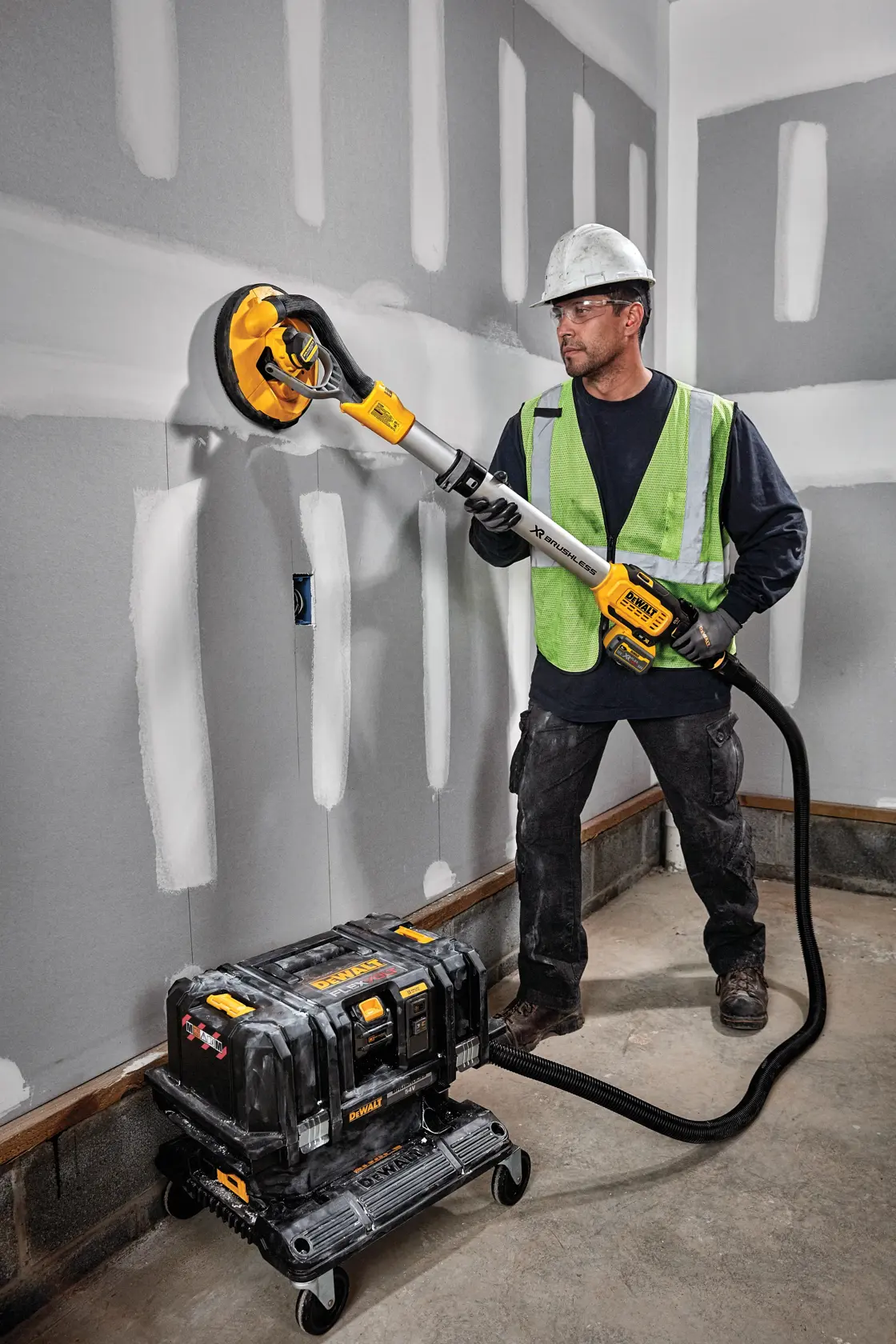 DEWALT® 18V XR безчеткова машина за шлайфане на гипсокартон 225 мм - 2 x FlexVOLT 6Ah