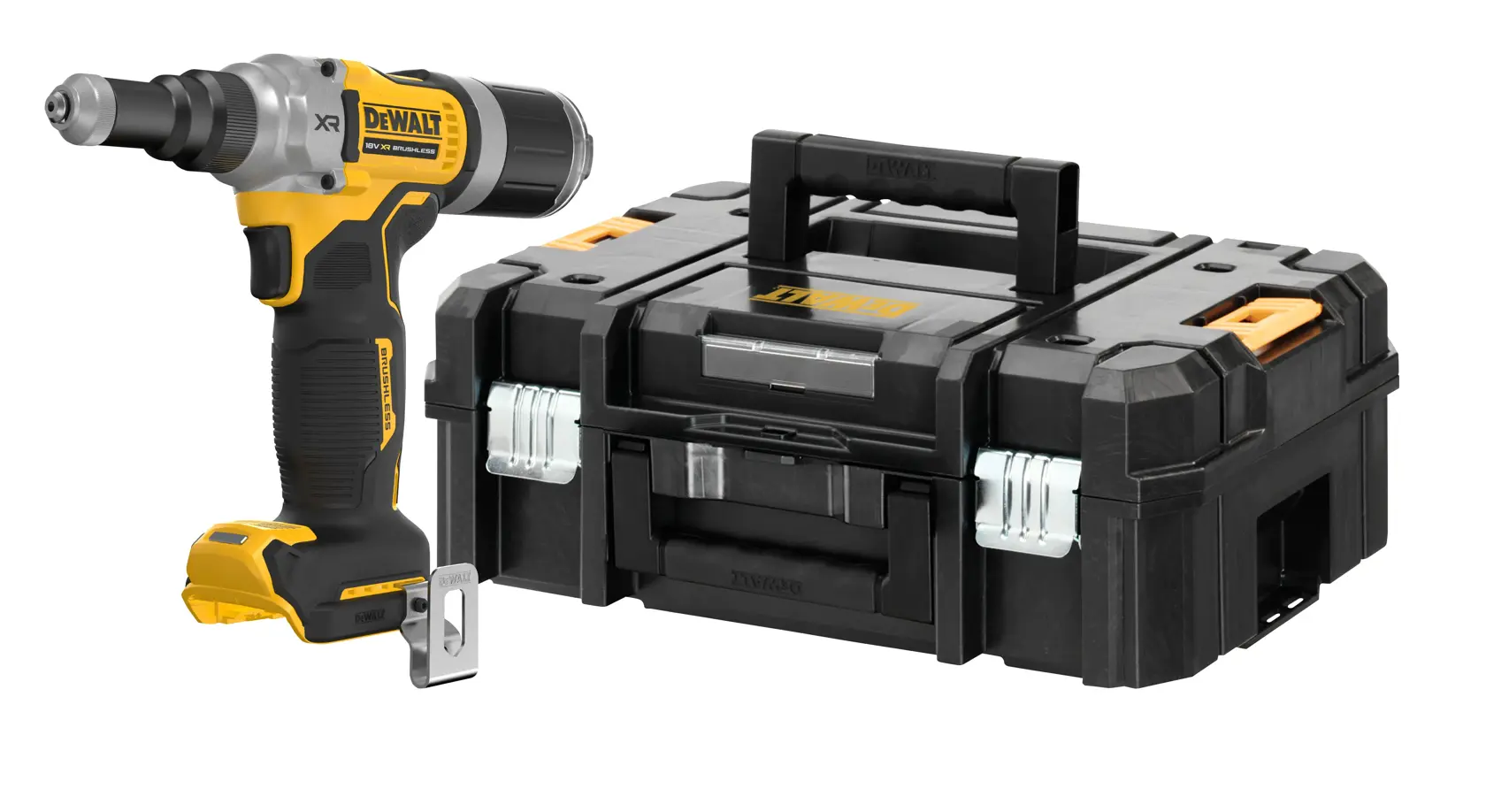 DEWALT cordless tool with a black case on a white background.