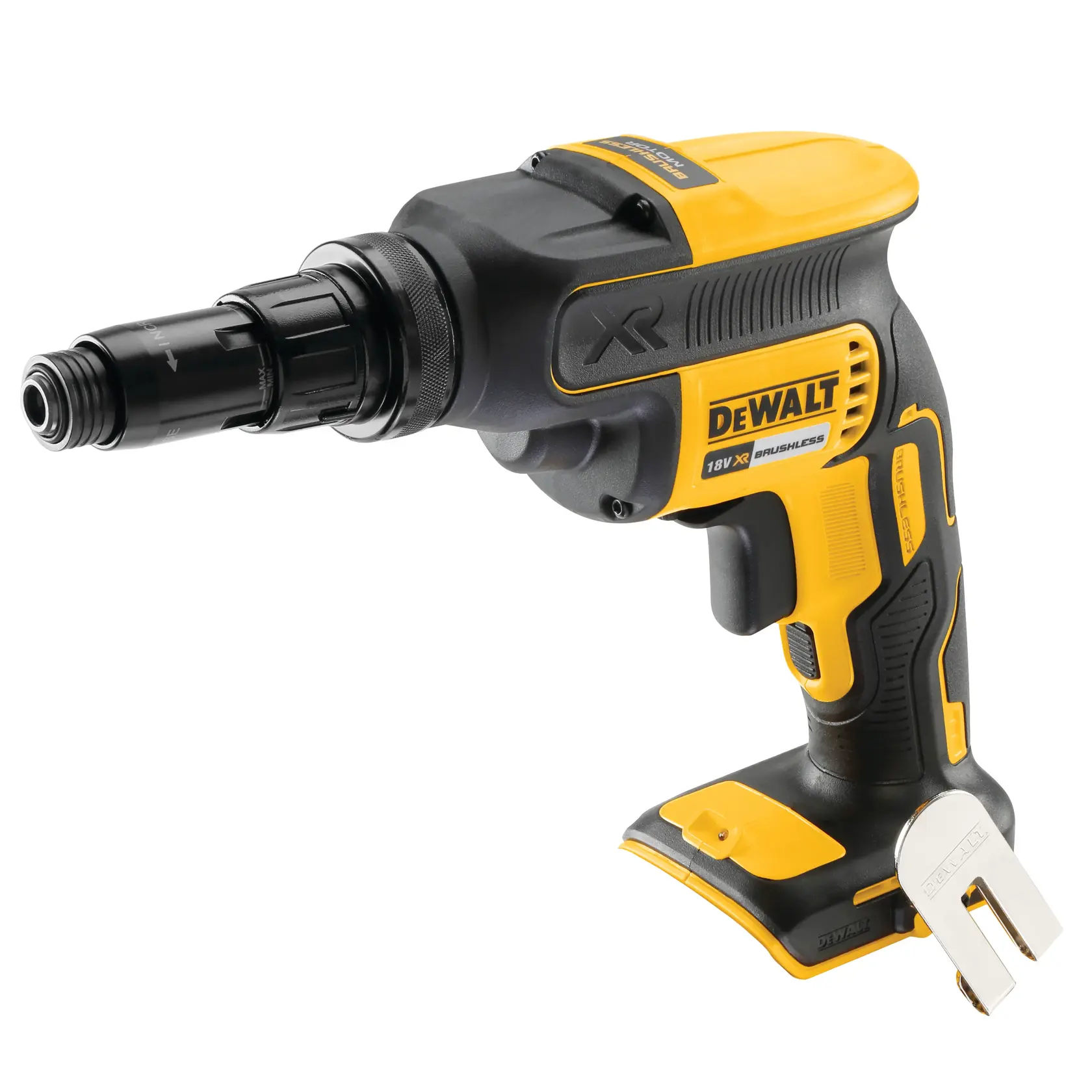DEWALT DCF622N cordless drywall screwdriver with ergonomic handle and brushless motor, shown without battery.