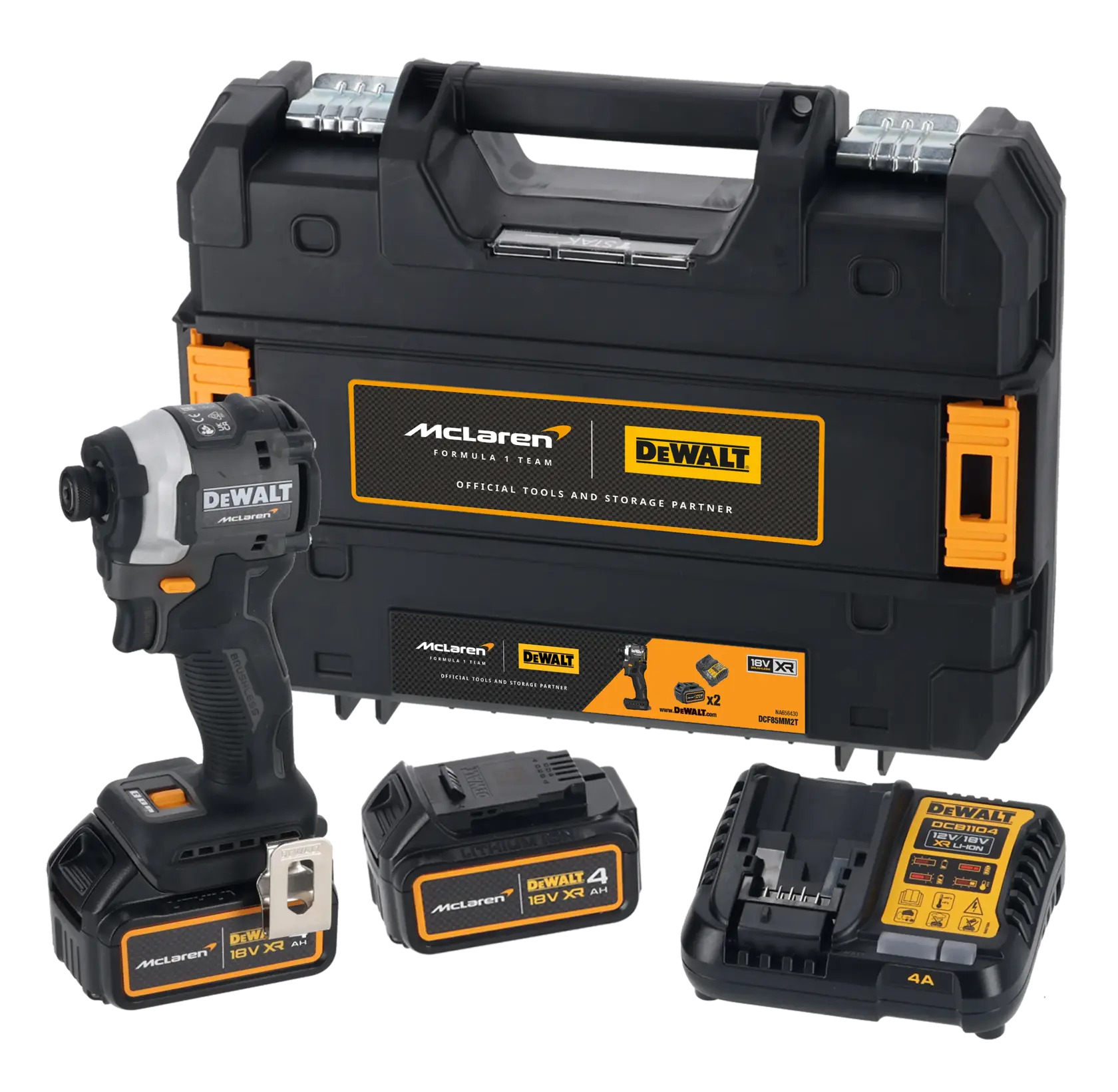 DEWALT® x McLaren F1 Team 18V XR безчетков ударен винтоверт - 2 x 4AH