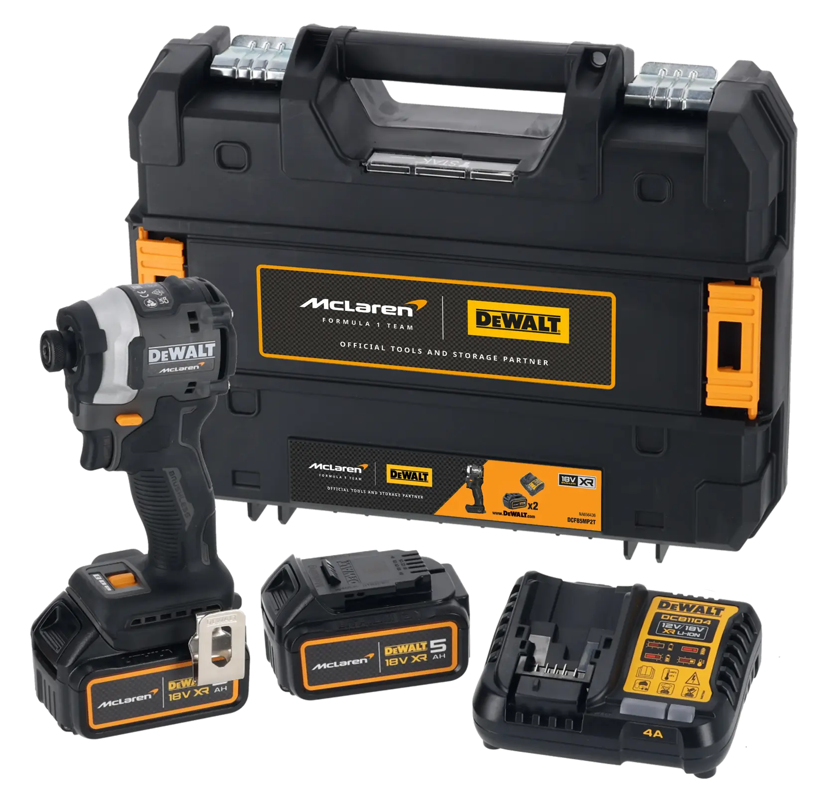 DEWALT® x McLaren F1 Team 18V XR безчетков ударен винтоверт - 2 x 5AH