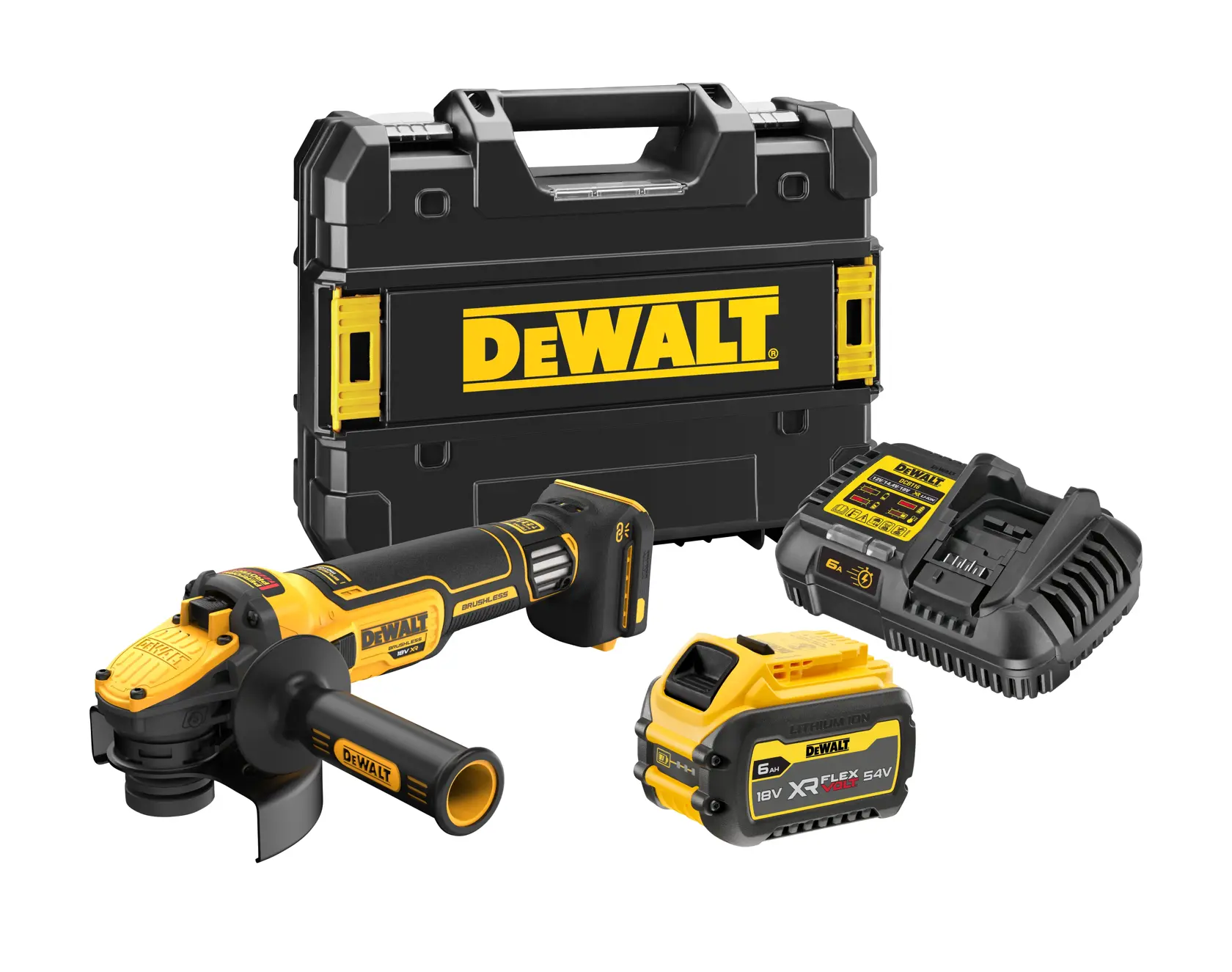 DEWALT® 18V XR безчетков 125 мм ъглошлайф с регулируеми обороти - 1 x FlexVOLT 6Ah