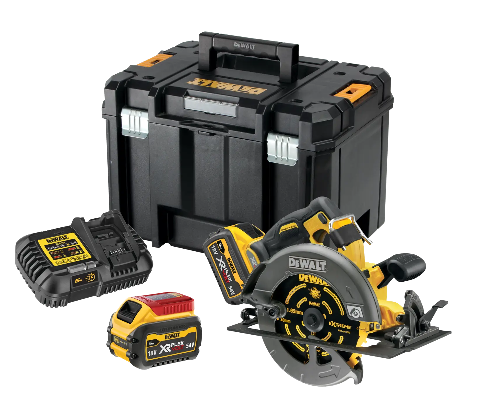 DEWALT® 54V XR FlexVOLT 125mm Ъглошлайф - 2 x FlexVOLT 6Ah