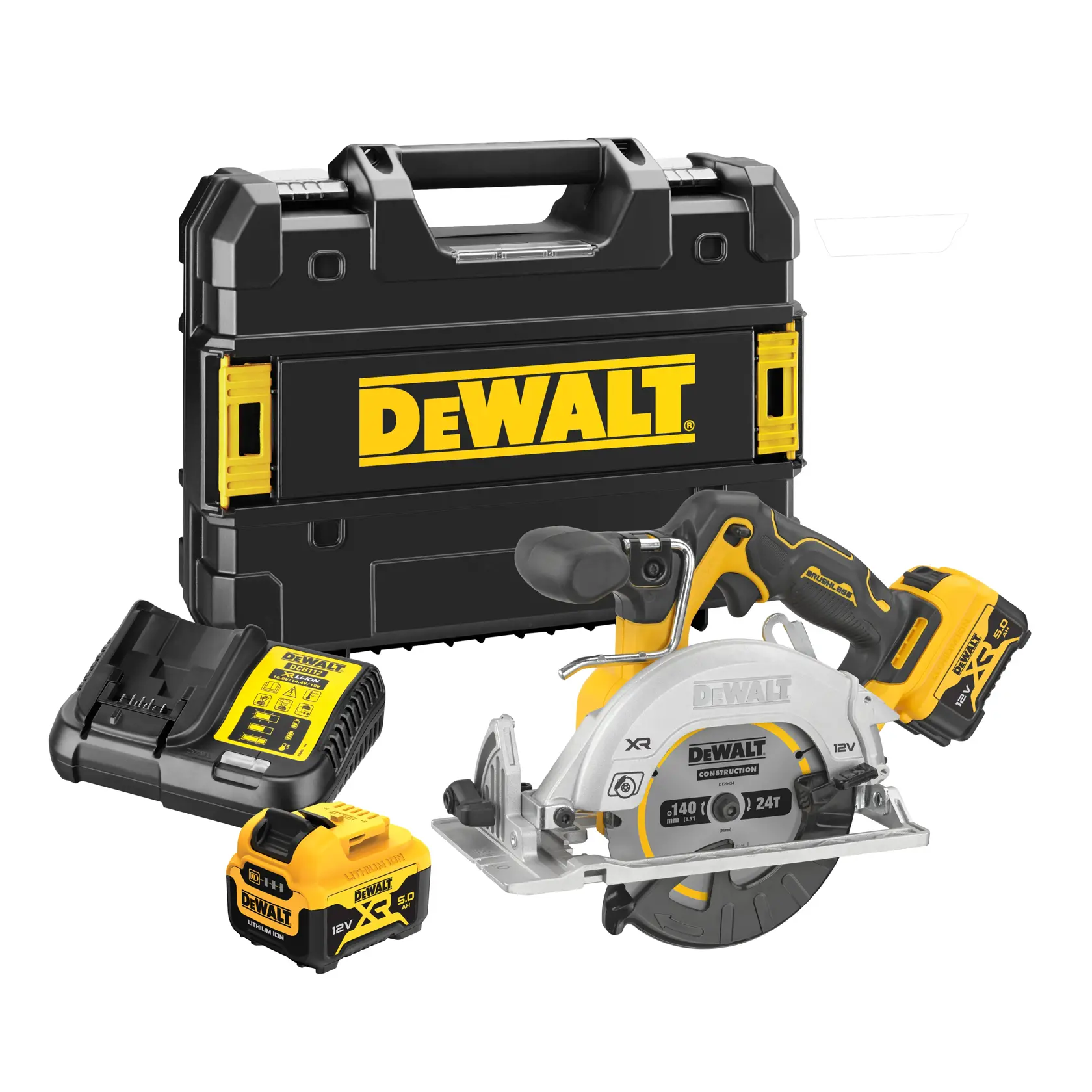 DEWALT cordless saw, DCS512P2-QW, DCS512P2. Photography product in EMEAANZ region.