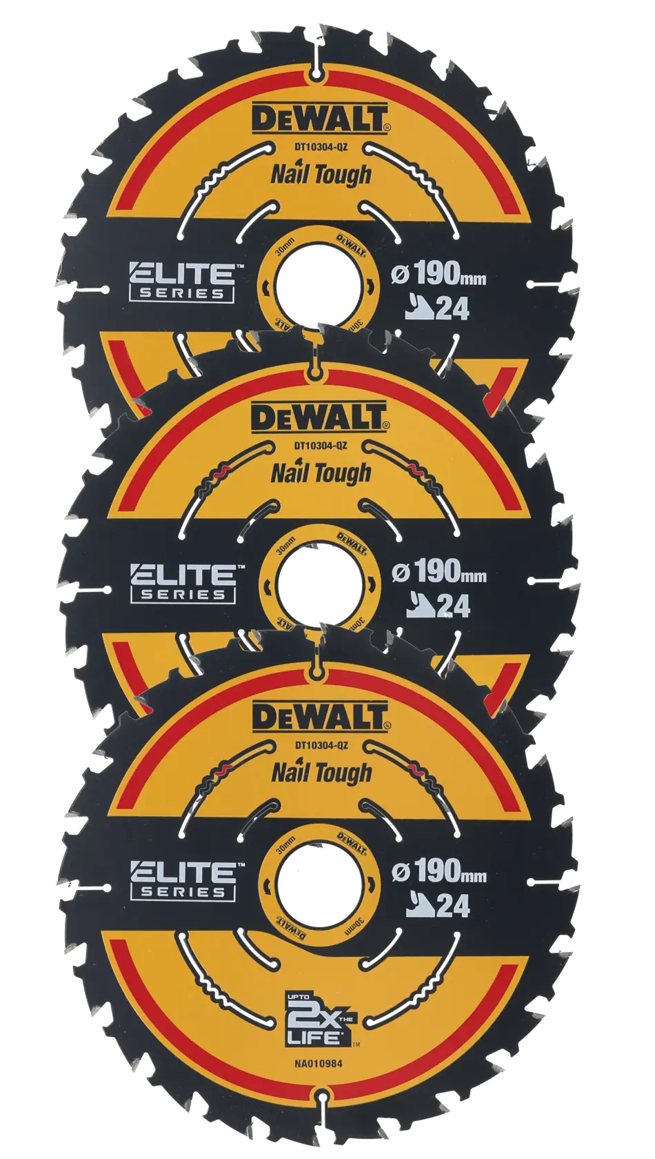 DEWALT® ELITE 3 x 190 24T Циркулярен диск (комплект от 3 бр.)