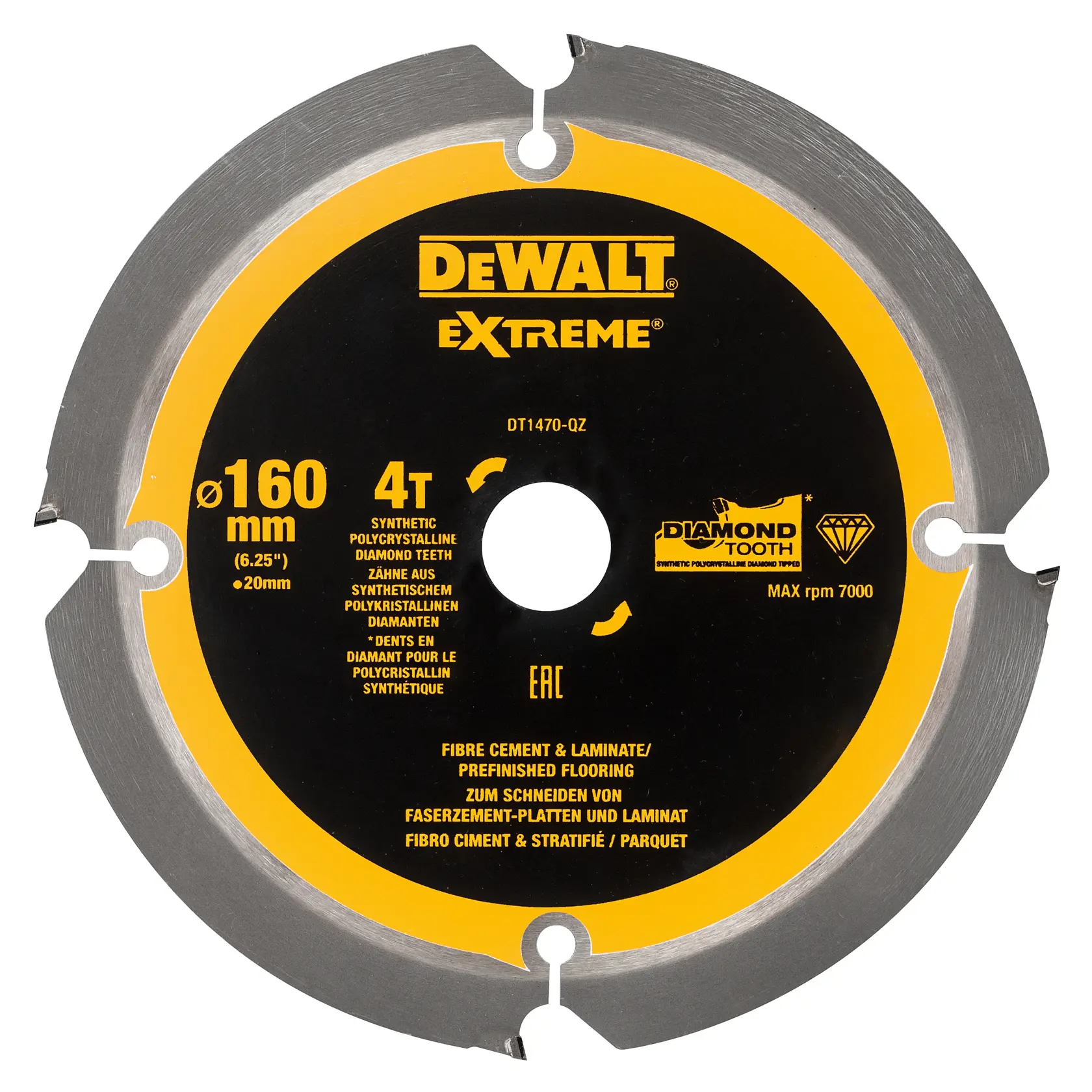 Graphic showing DEWALT XTREME Sub-Compact Series branding with the slogan 'Compact and Performance Packed' on a yellow background.