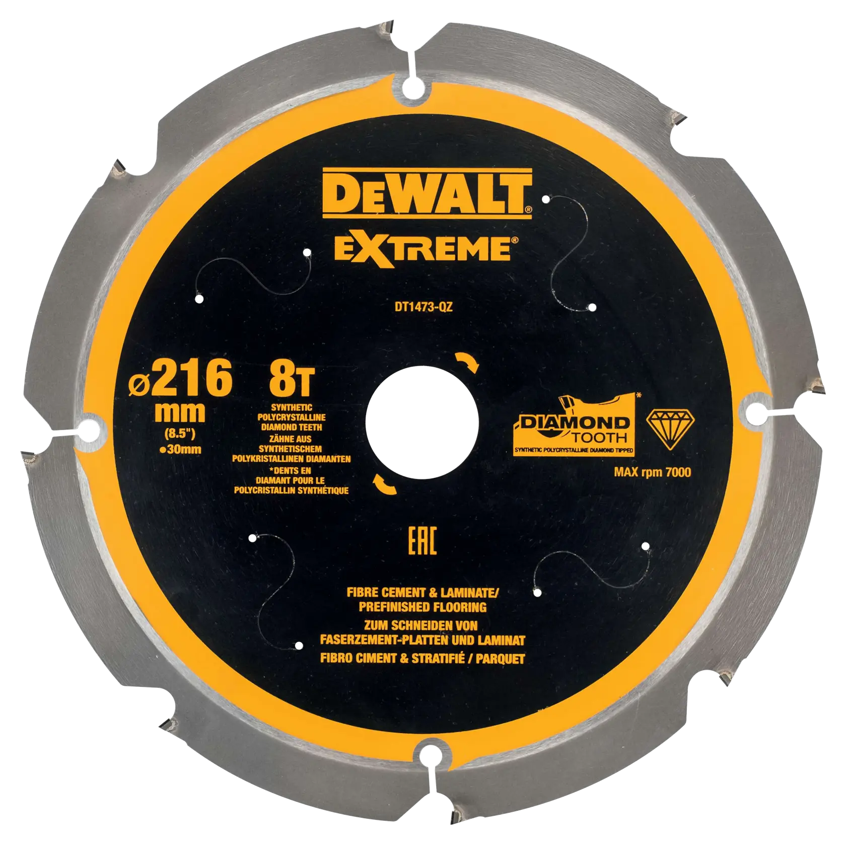 Graphic showing DEWALT XTREME Sub-Compact Series branding with the slogan 'Compact and Performance Packed' on a yellow background.