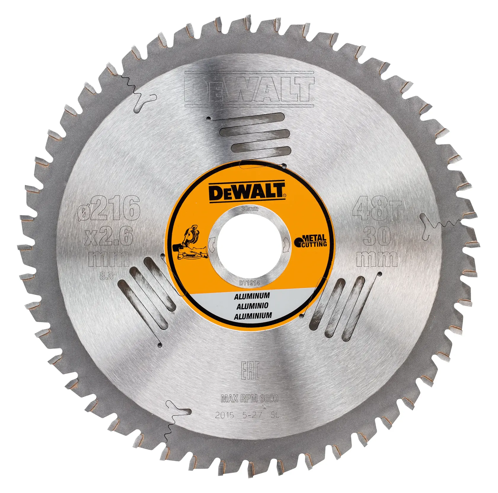 DEWALT® METAL 216mm x 30mm 48T Циркулярен диск за алуминий