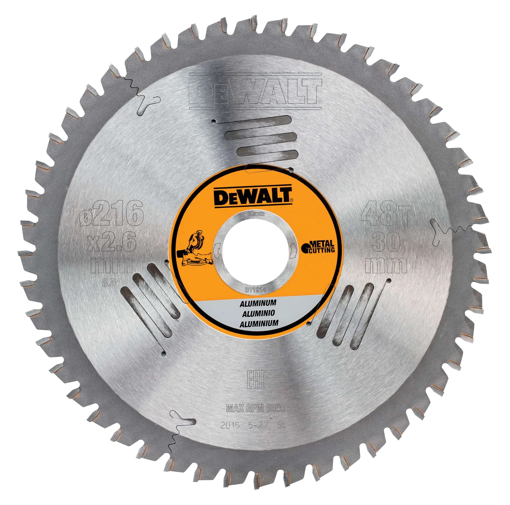 DEWALT® METAL 216mm x 30mm 48T Циркулярен диск за алуминий