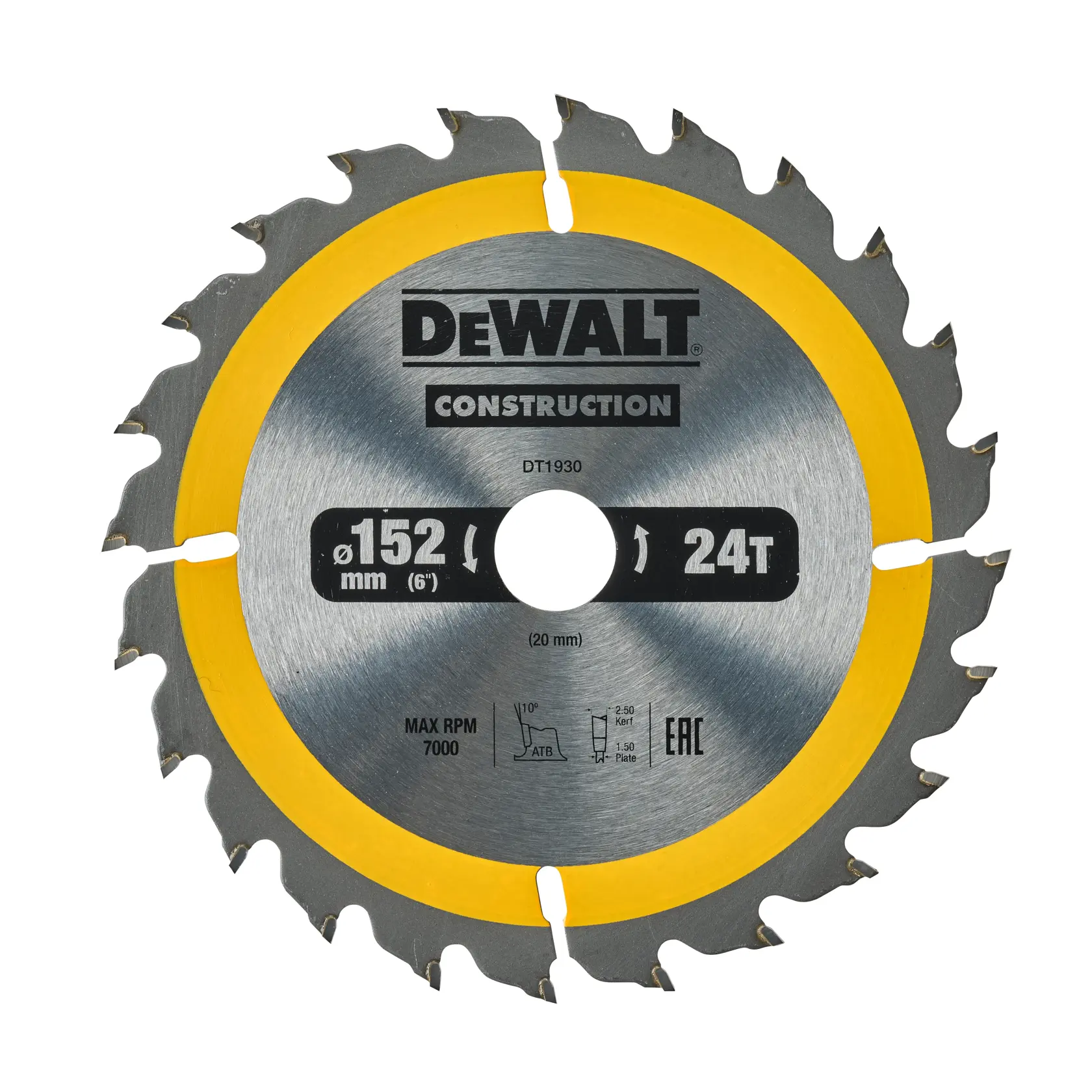 DEWALT® 152 мм x 20 мм 24 зъба циркулярен диск