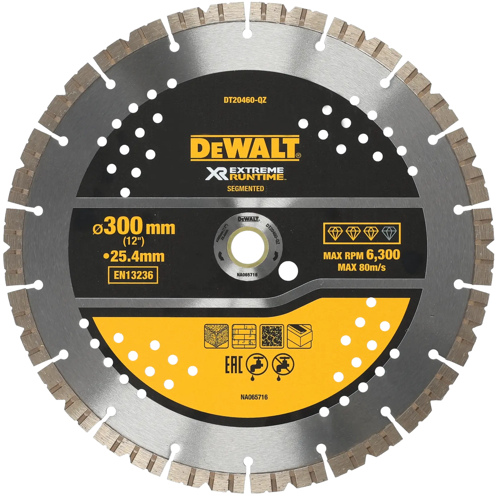 Graphic showing DEWALT XTREME Sub-Compact Series branding with the slogan 'Compact and Performance Packed' on a yellow background.