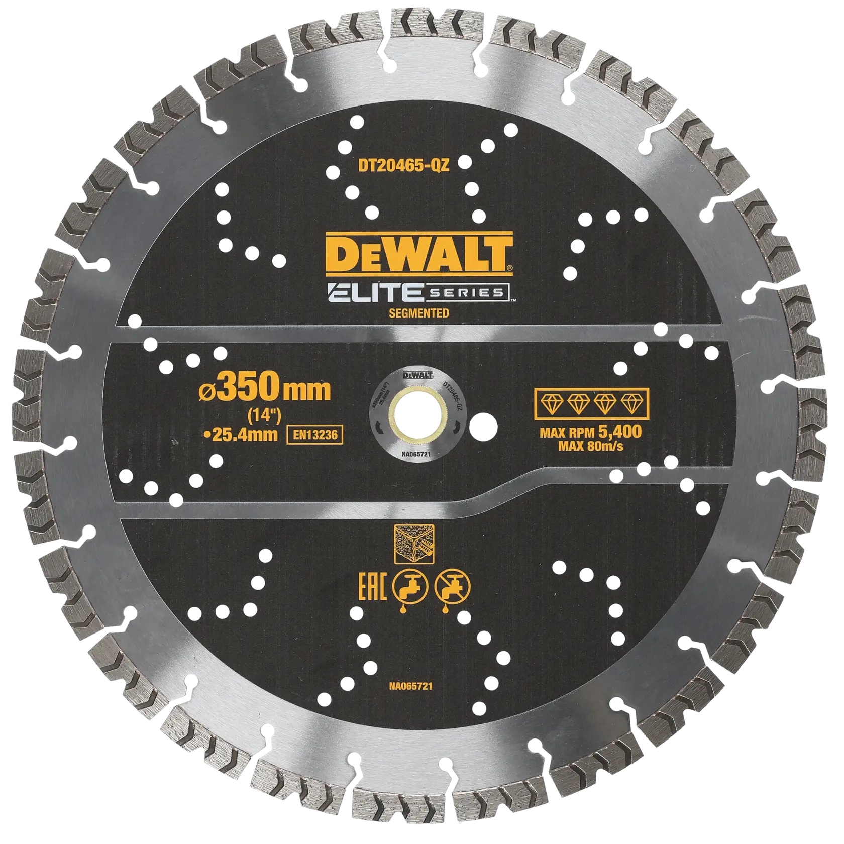 DEWALT® ELITE 350 мм сегментиран диск за БЕТОН С АРМАТУРА