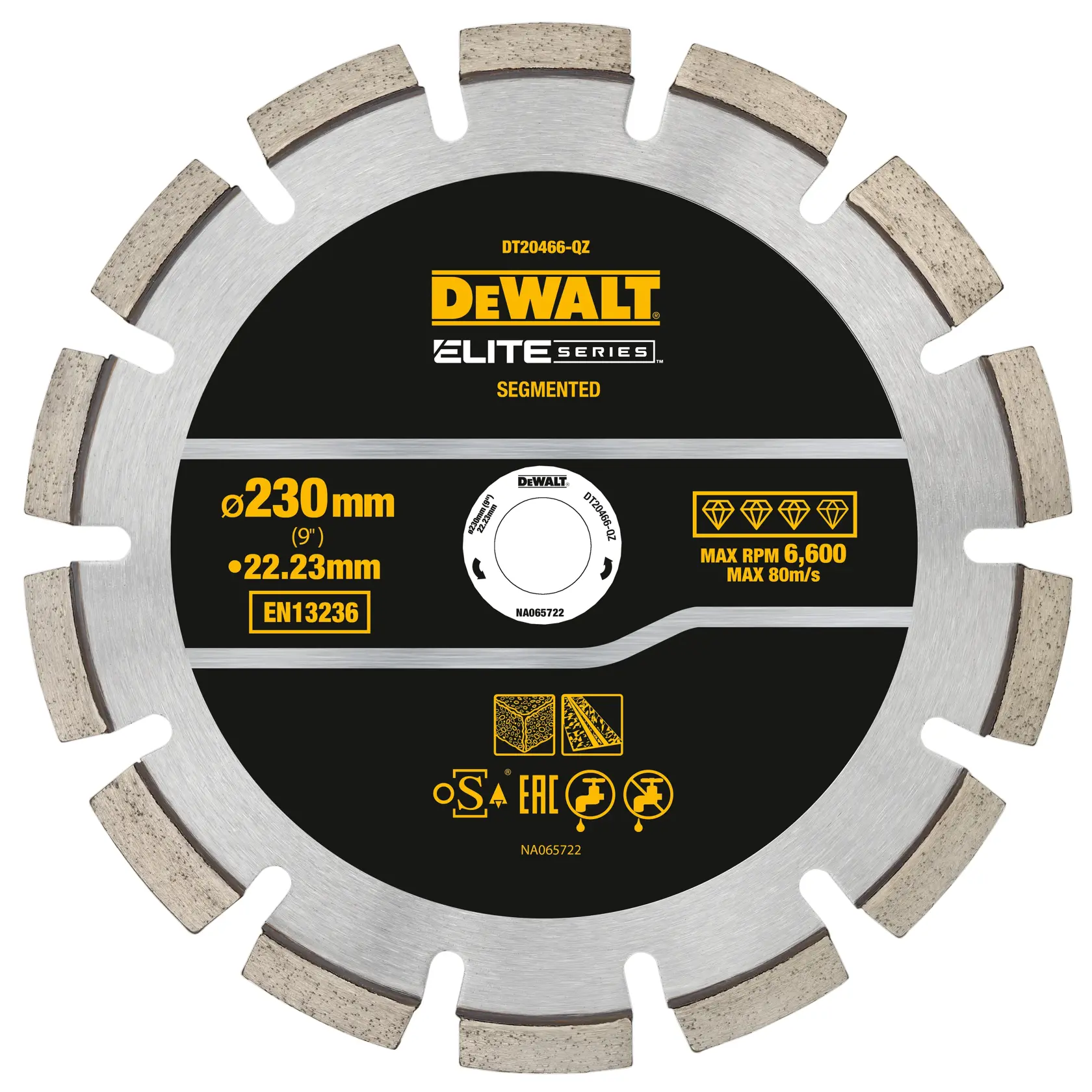Сегментиран диамантен диск за асфалт DEWALT® ELITE 230 мм x 22,23 мм
