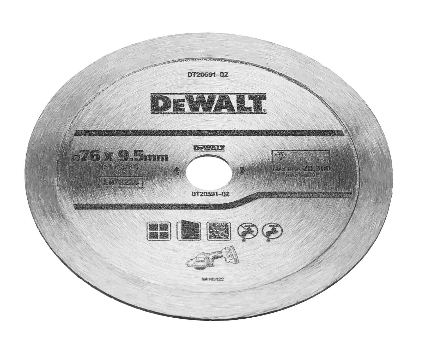DEWALT® 76 мм x 10 мм диамантен диск за плочки / керамика с непрекъснат ръб