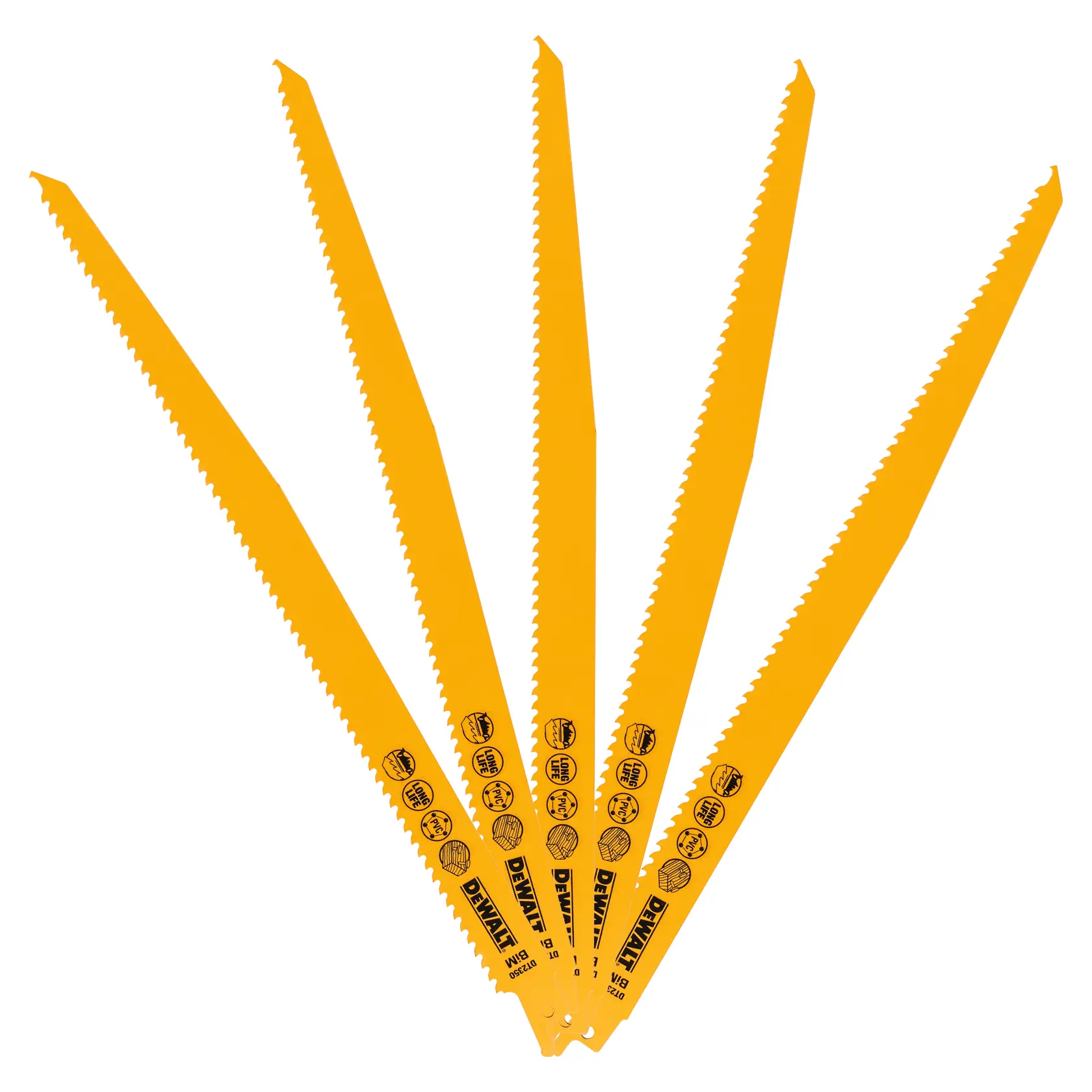 DEWALT® 305 мм 6 TPI (Дърво) Биметален нож за саблен трион (5 бр.)