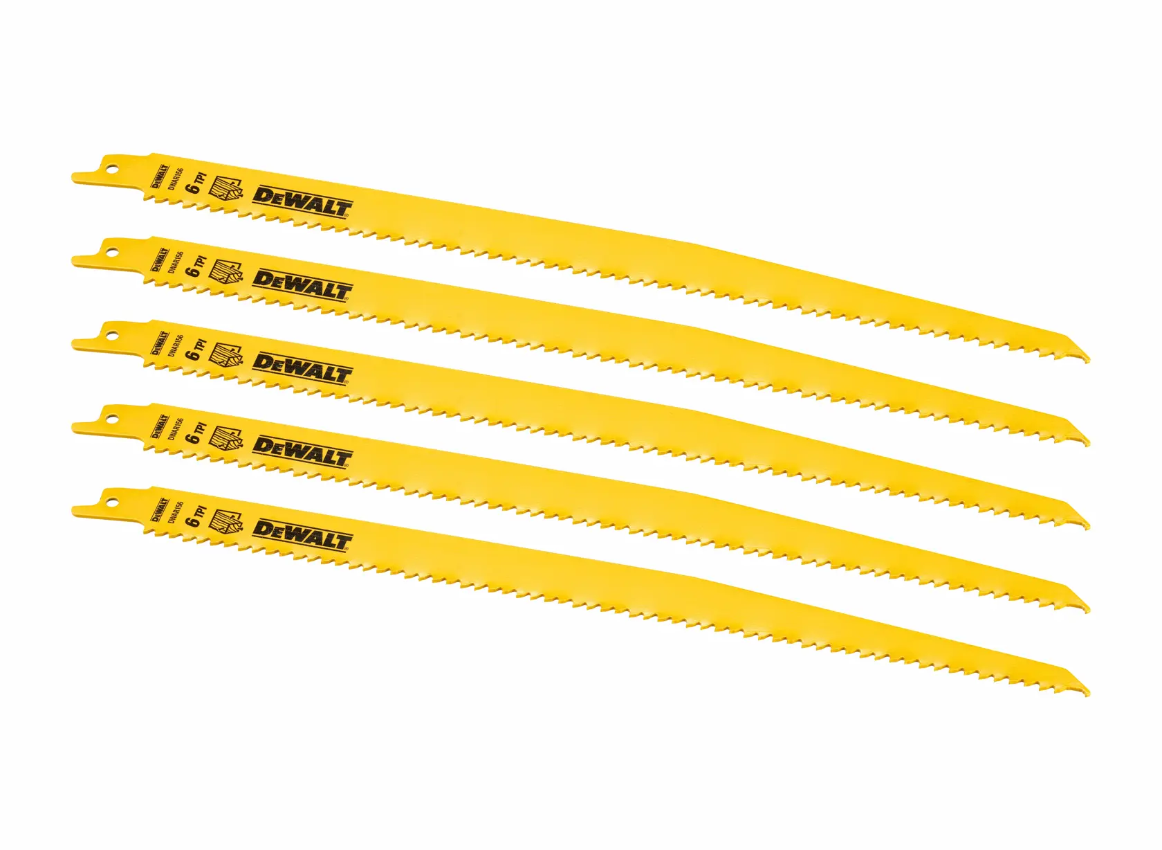 DEWALT® 305 мм 6 TPI (Дърво) Биметален нож за саблен трион (5 бр.)