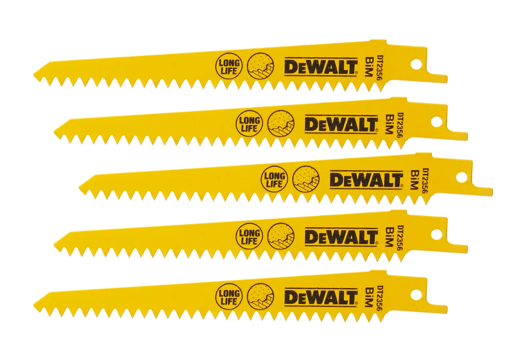 DEWALT® 152 мм 6 TPI (Гипсокартон) Биметален нож за саблен трион (5 бр.)