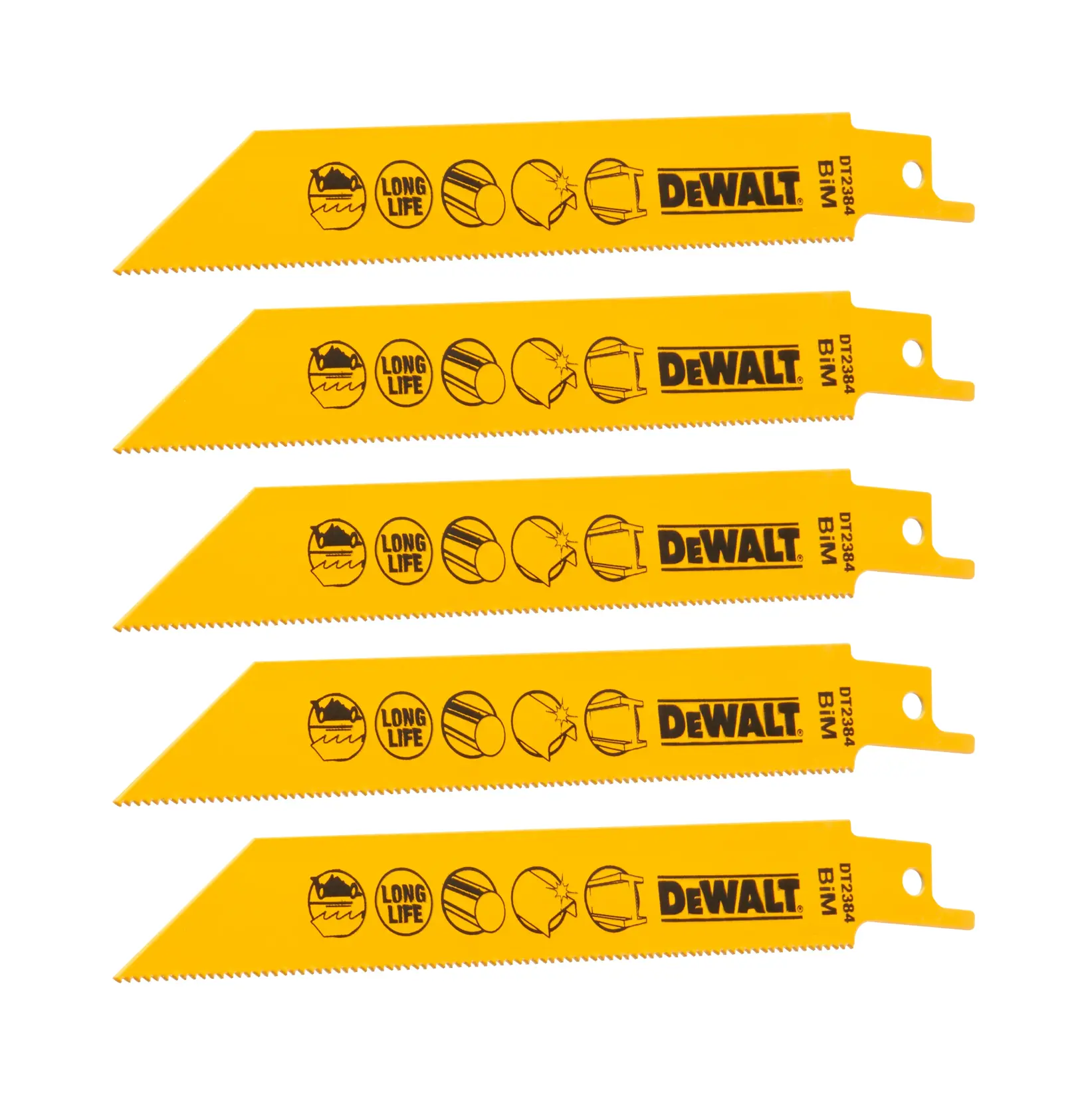 DEWALT® 152 мм 18 TPI (Метал) Биметален нож за саблен трион (5 бр.)