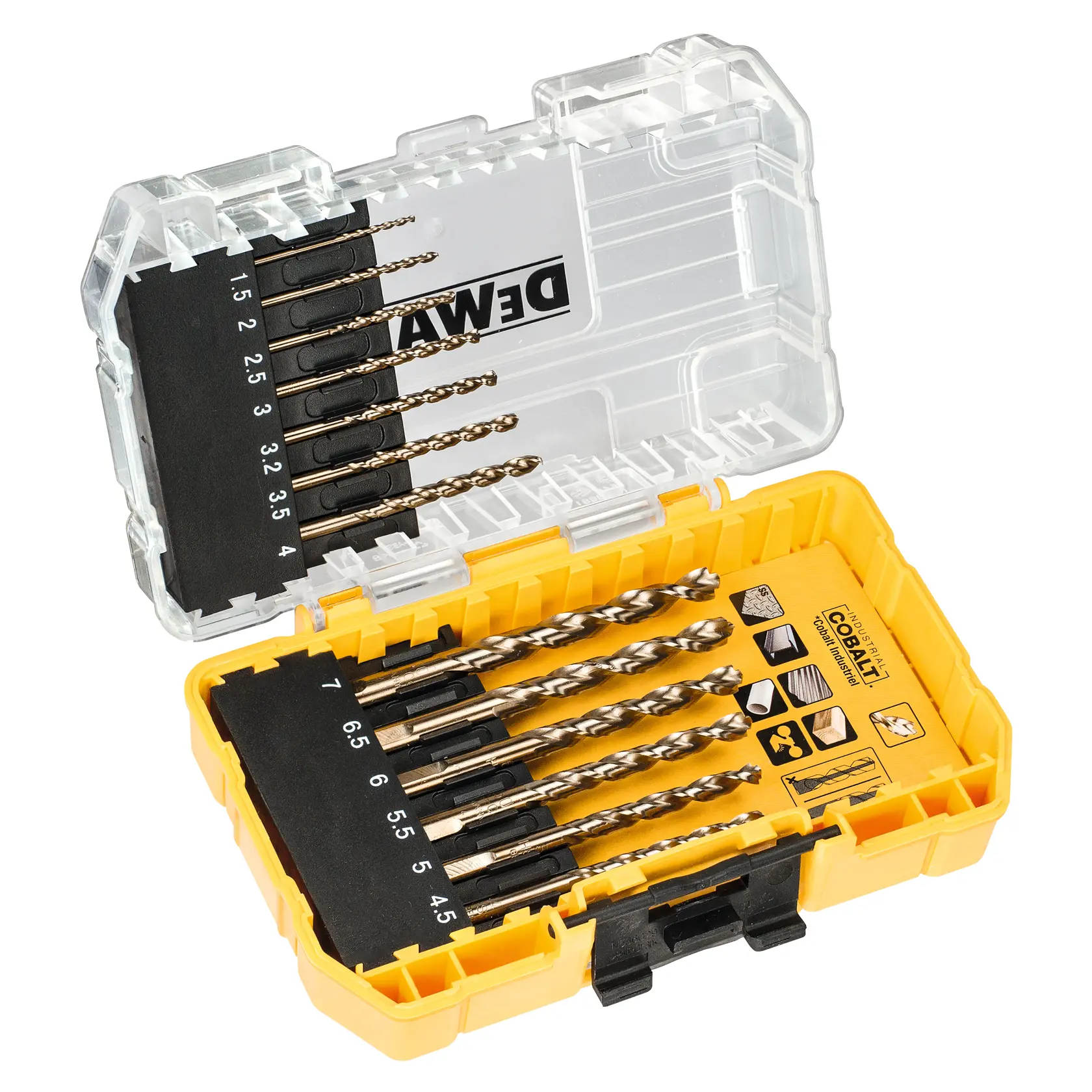 Graphic showing DEWALT XTREME Sub-Compact Series branding with the slogan 'Compact and Performance Packed' on a yellow background.