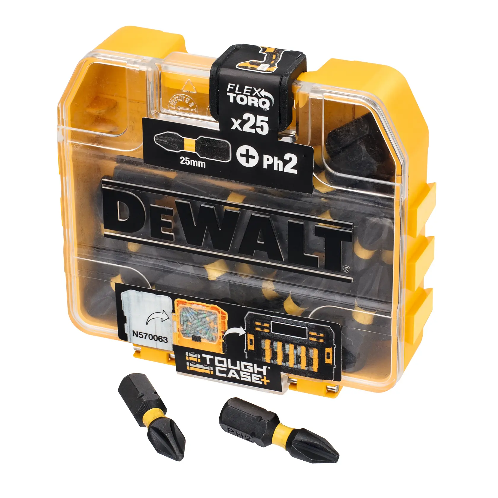 DEWALT® PH2 FLEXTORQ® Накрайник за отвертка 25 мм (Малка кутия за съхранение) (25 бр.)