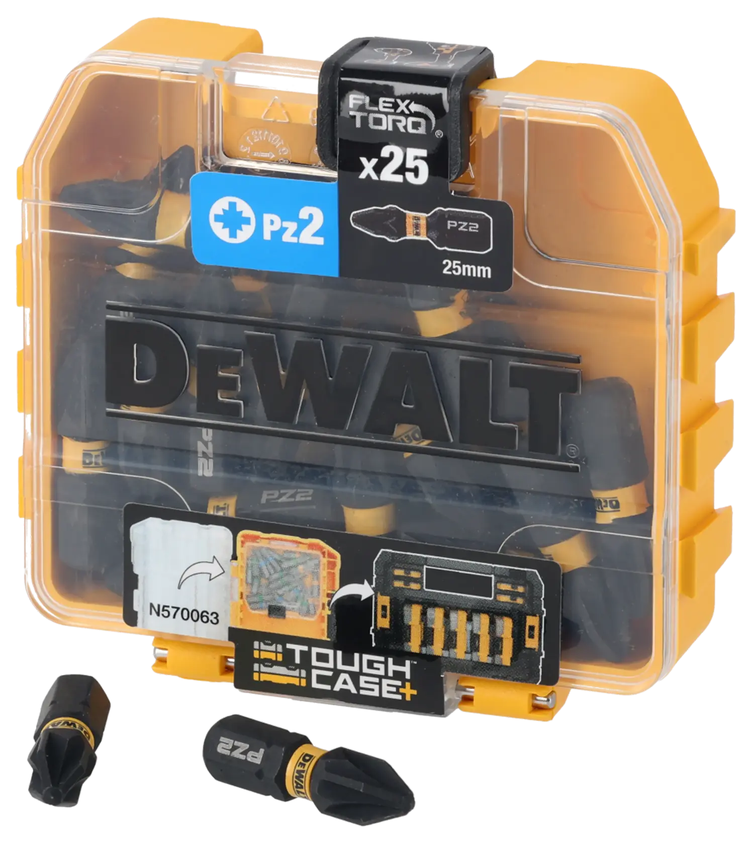 DEWALT® 25 мм PZ2 FLEXTORQ® накрайник за отвертка (Малка кутия за насипно съхранение) (25 бр.)