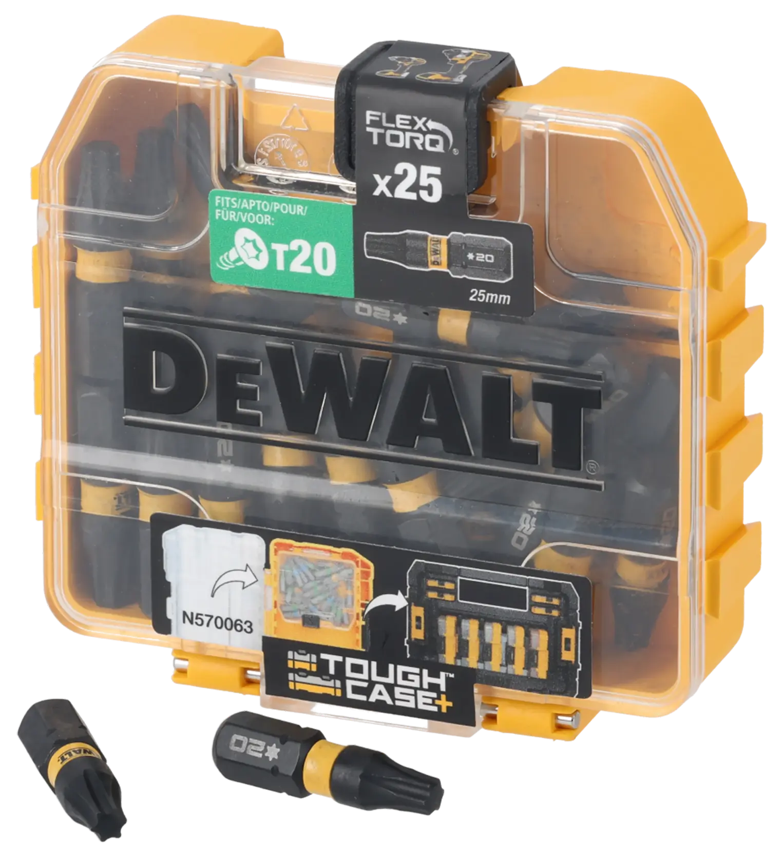 DEWALT® T20 FLEXTORQ® 25 мм комплект накрайници за винтоверт (малка кутия за съхранение) (25 бр.)