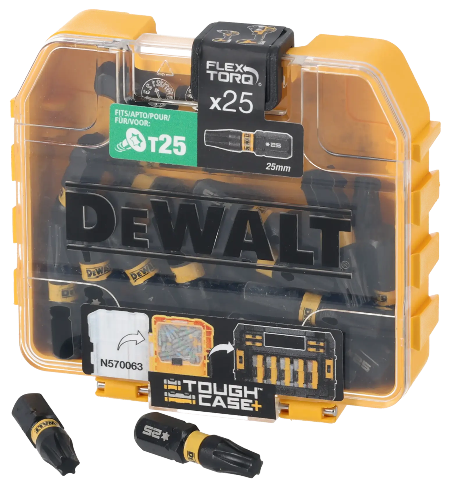 DEWALT® 25 мм T25 FLEXTORQ® накрайник за отвертка (Малка кутия за съхранение на насипни консумативи) (25 бр.)