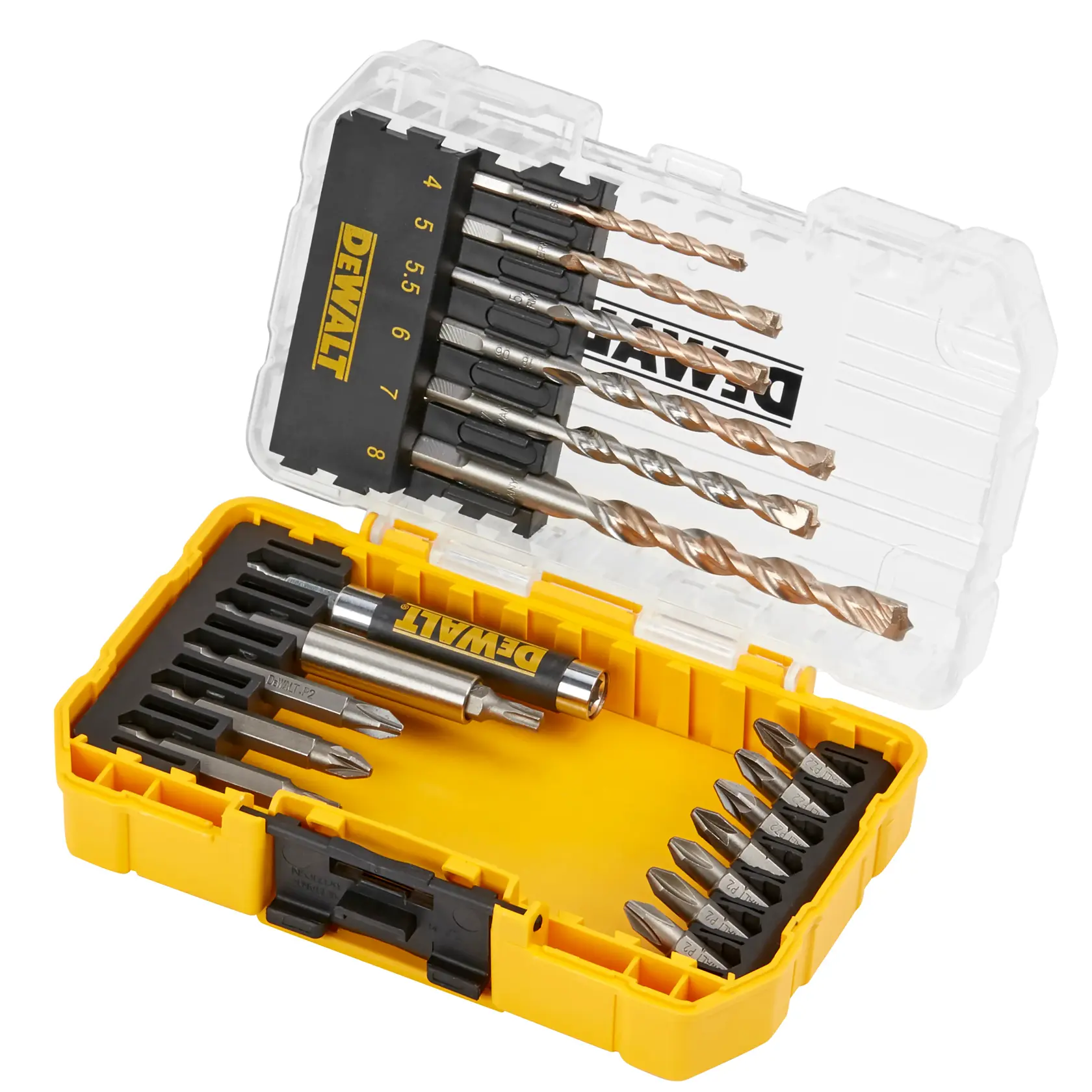 DEWALT® Комплект от 19 части Extreme свредла за зидария и накрайници за завинтване