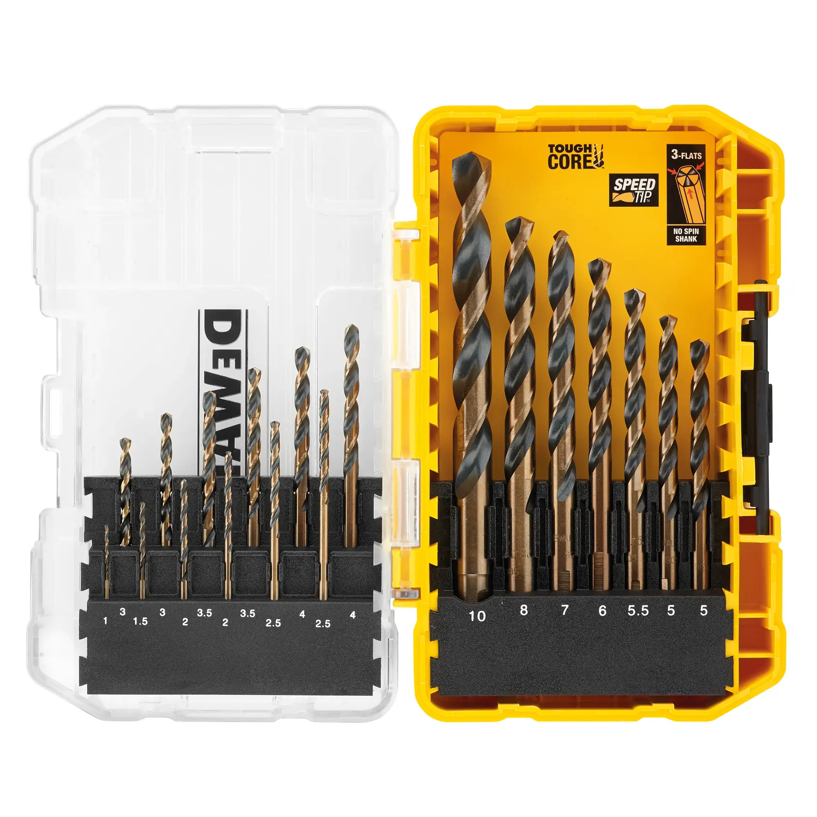 DEWALT® BLACK & Gold™ Комплект свредла (малка здрава кутия Tough Case) (19 части)