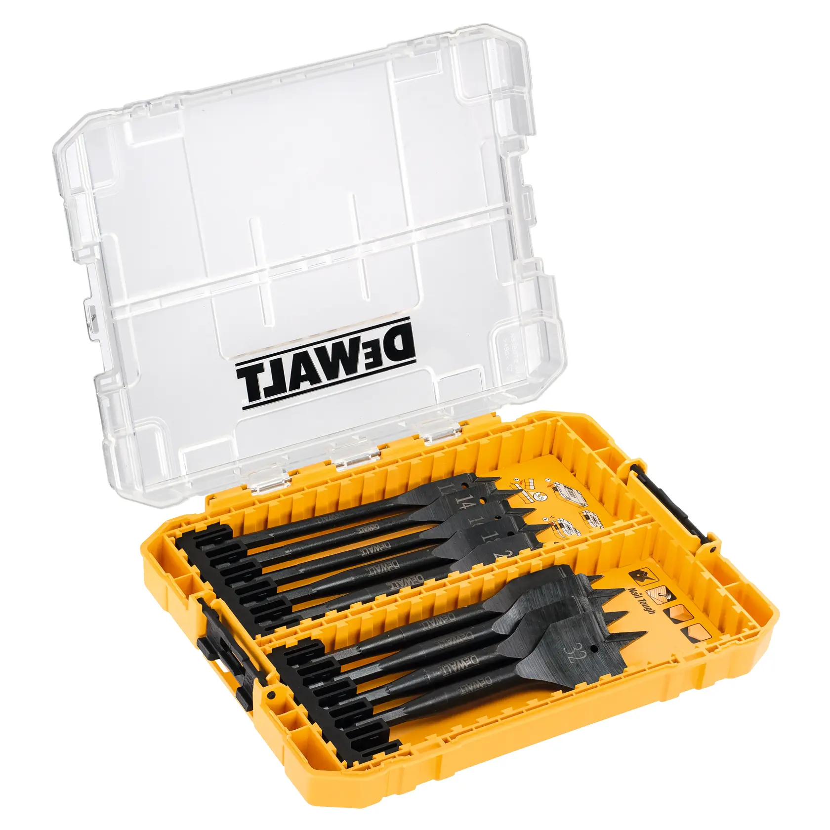 Graphic showing DEWALT XTREME Sub-Compact Series branding with the slogan 'Compact and Performance Packed' on a yellow background.