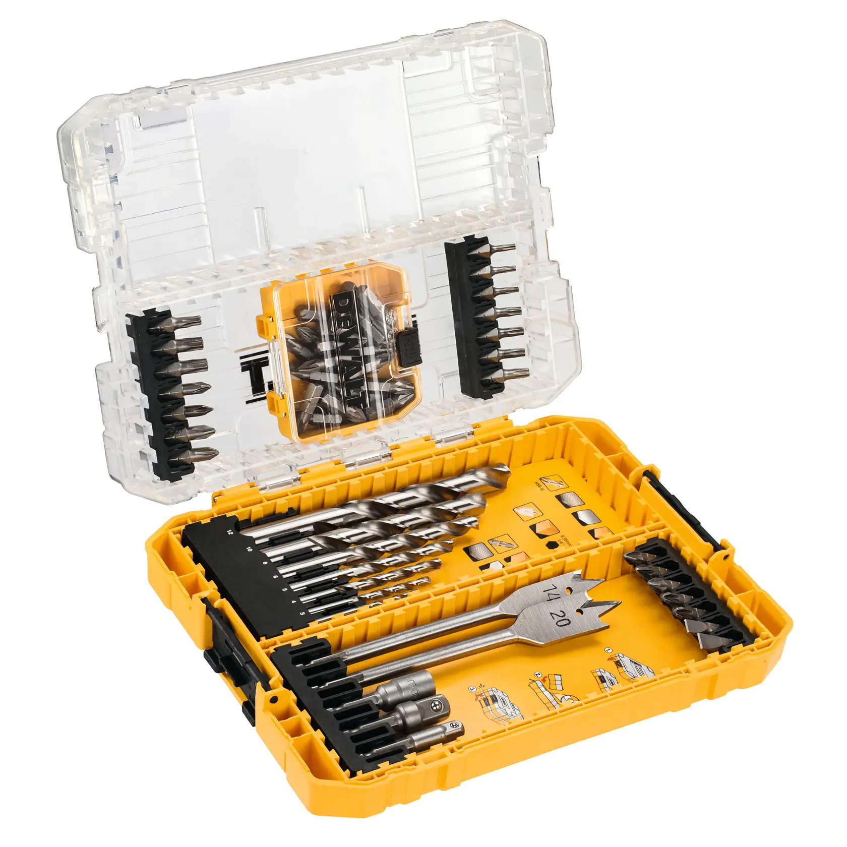 DEWALT® Комбиниран комплект свредла и накрайници (средна Tough Case кутия) (55 части)