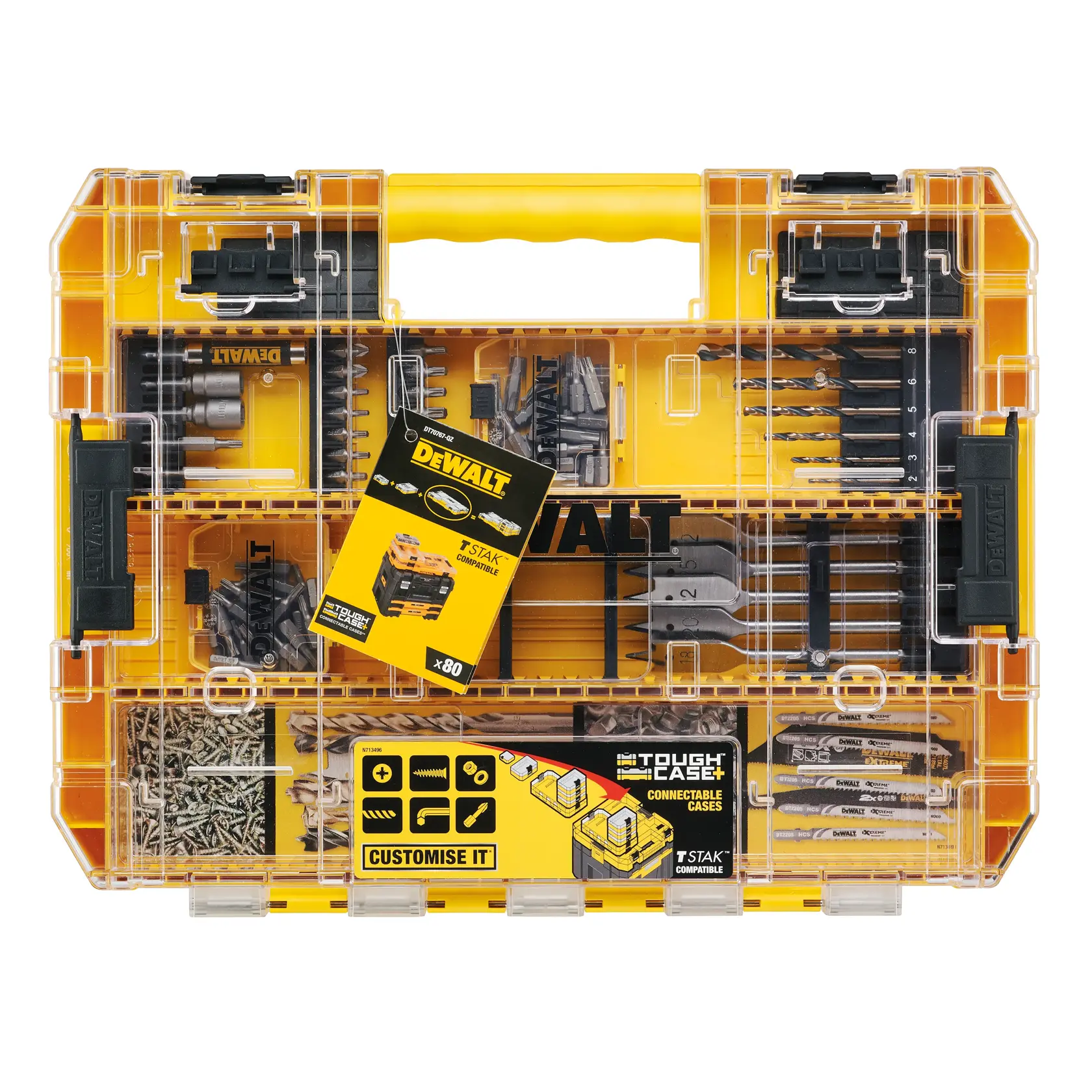 DEWALT® Комбиниран комплект за пробиване и завинтване (голям здрав куфар) (80 части)