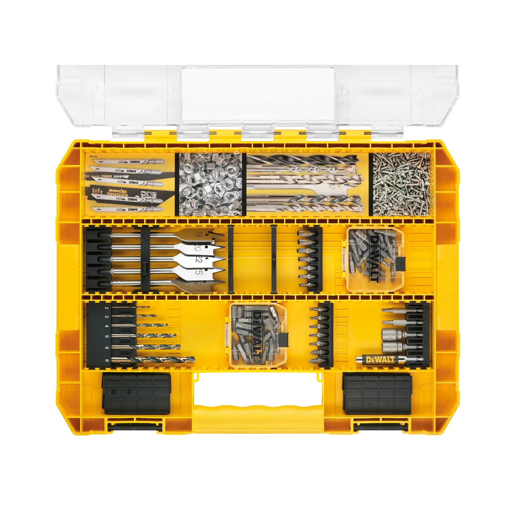 DEWALT® Комбиниран комплект за пробиване и завинтване (голям здрав куфар) (80 части)
