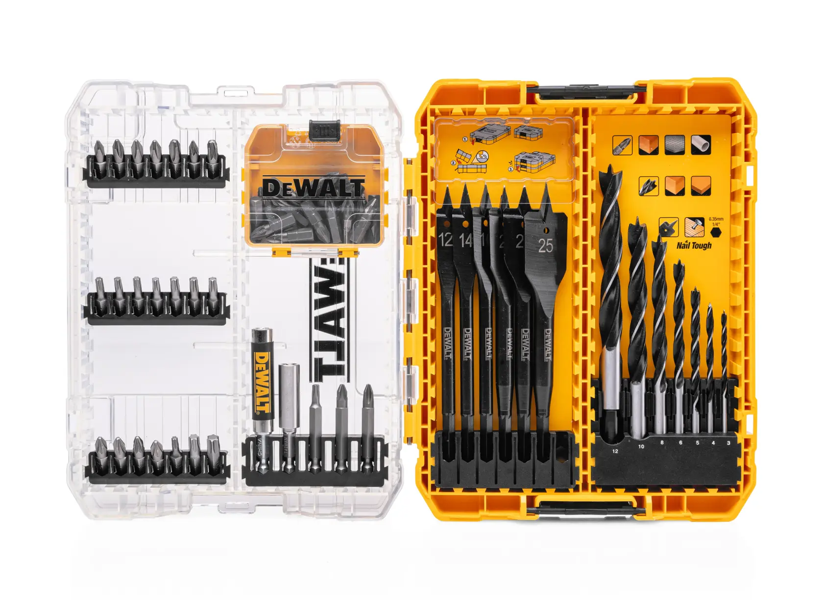 Комплект свредла и накрайници DEWALT® (средна кутия Tough Case) (57 части)