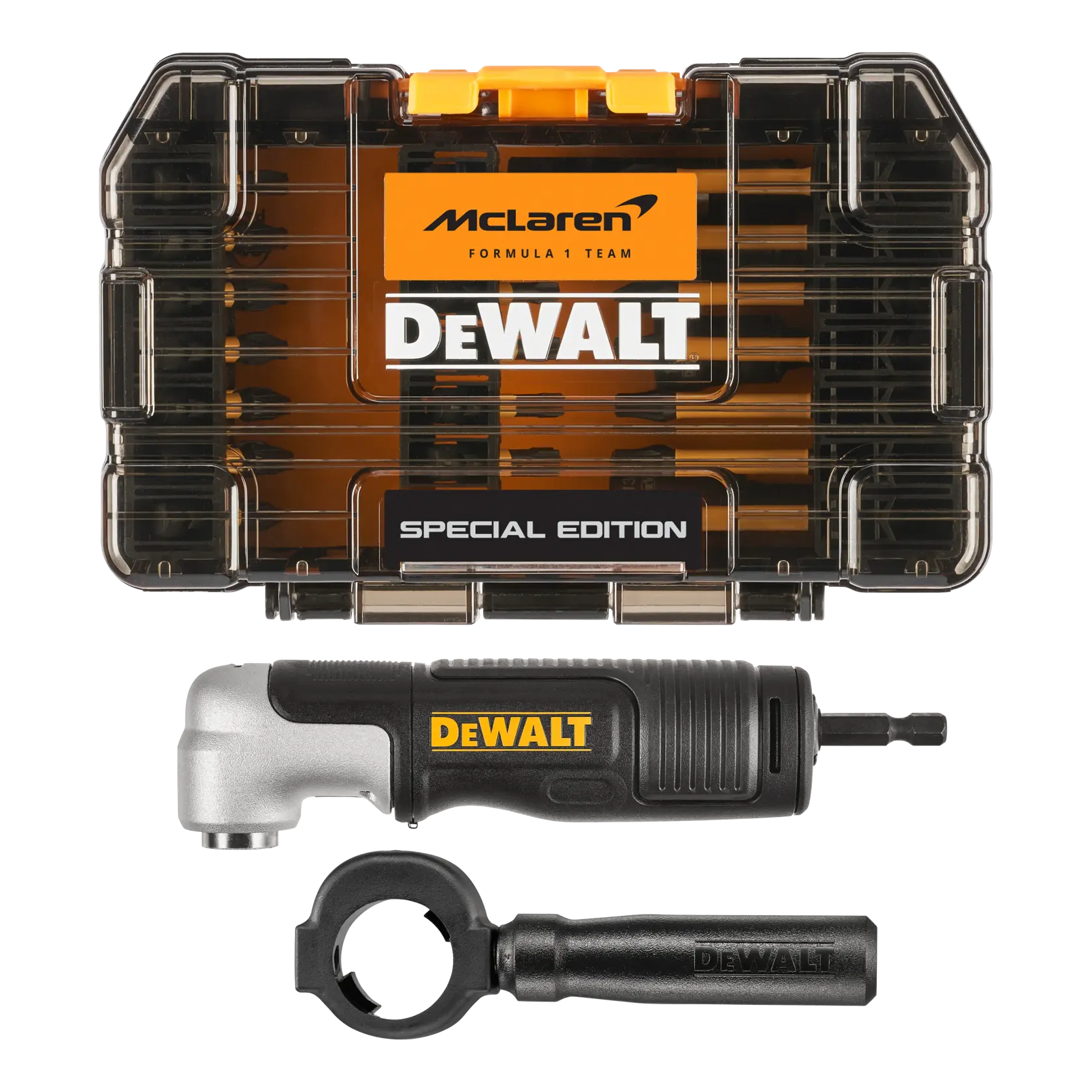 Комплект ударни накрайници DEWALT® McLaren от 33 части с модулна ъглова приставка