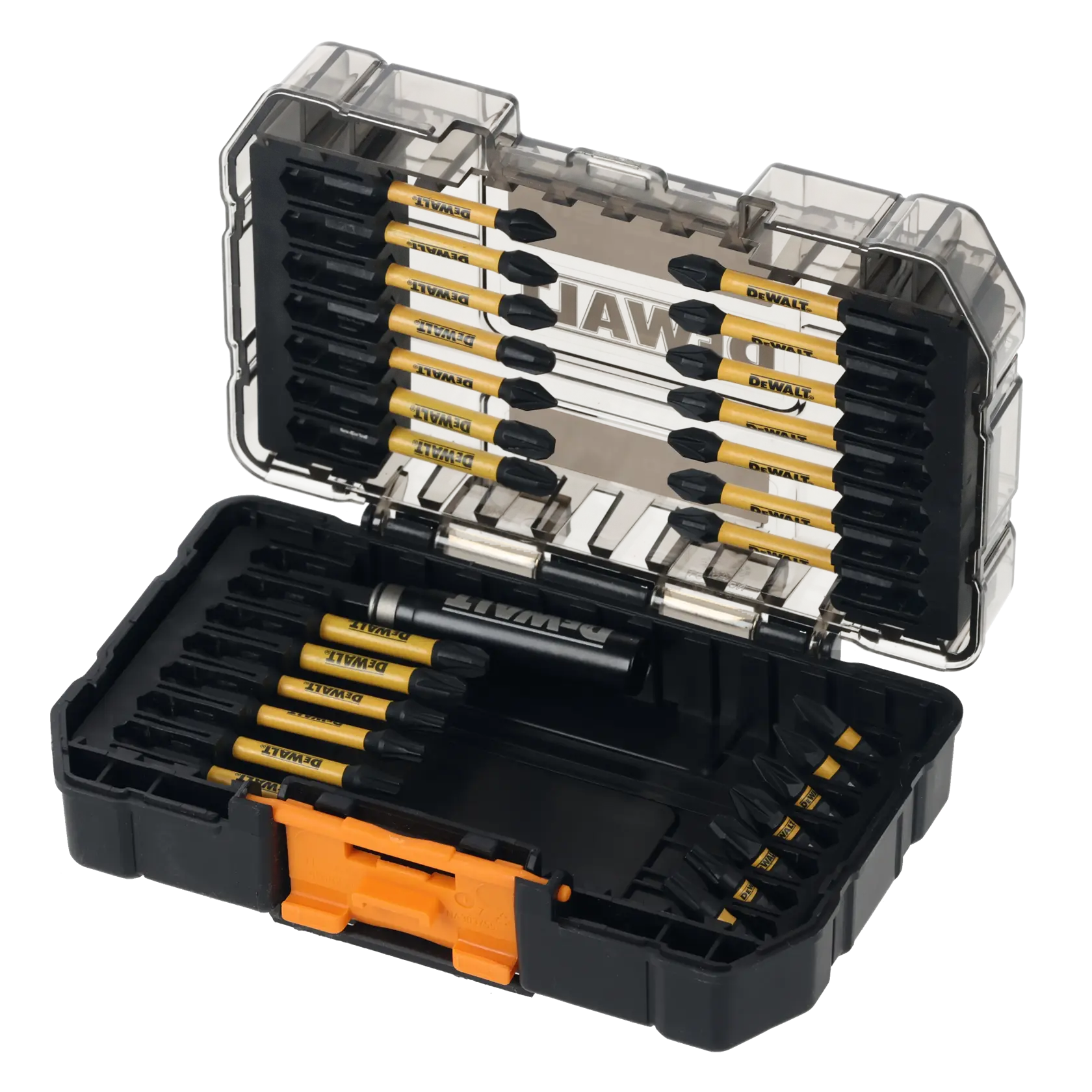 DEWALT® x McLaren F1 Team Extreme FLEXTORQ® комплект накрайници за отвертка с удароустойчив водач (28 части)
