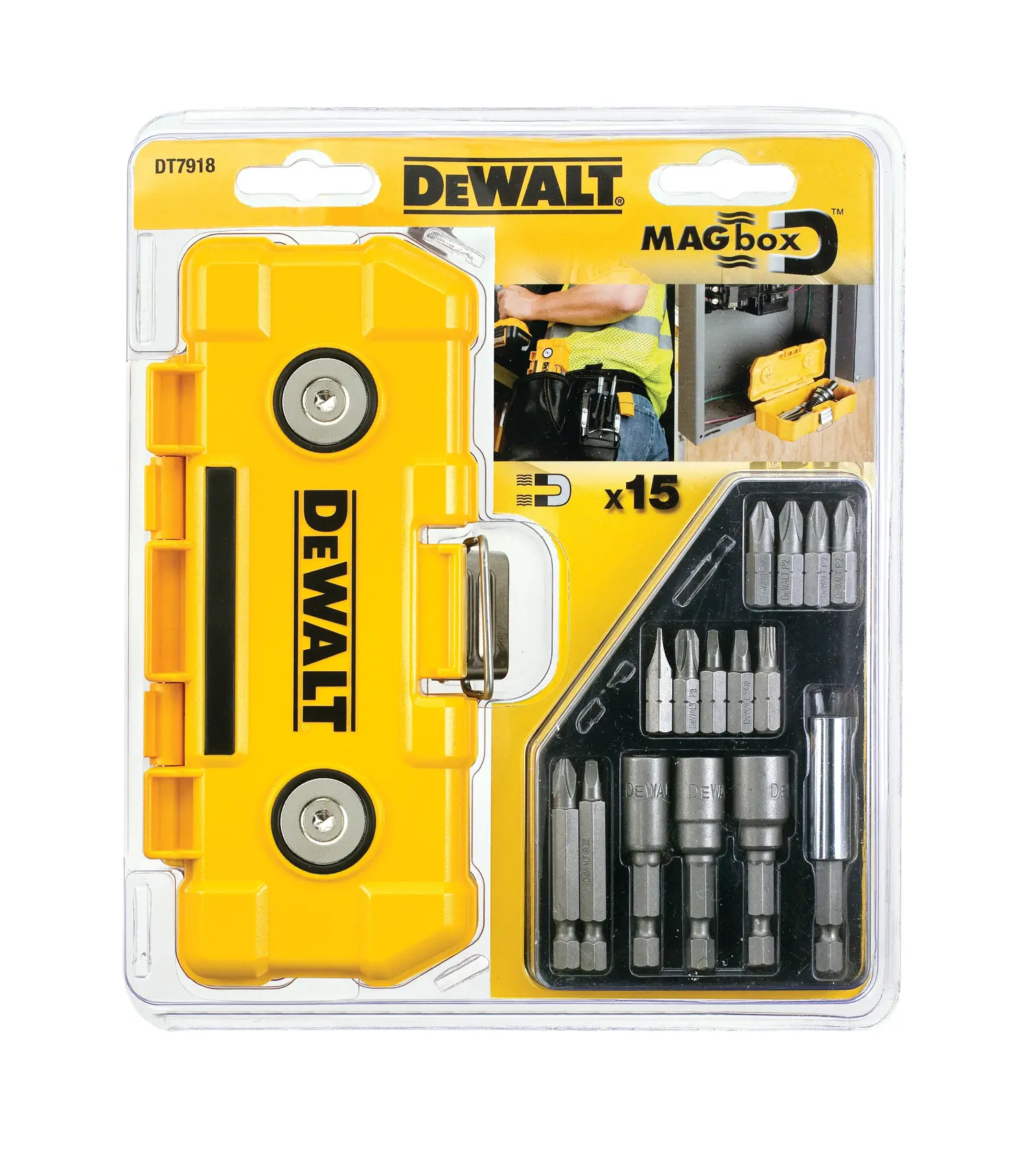 DEWALT® Комплект накрайници за завинтване в магнитна кутия (15 части)