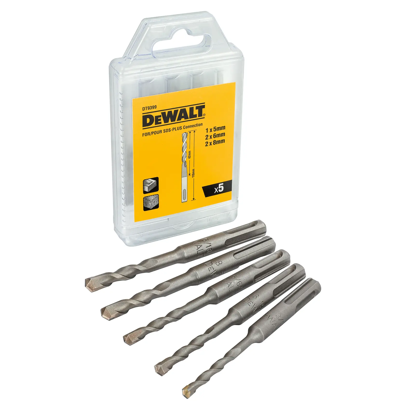 DEWALT® SDS+ свредло с 2 режещи ръба (5 бр.)