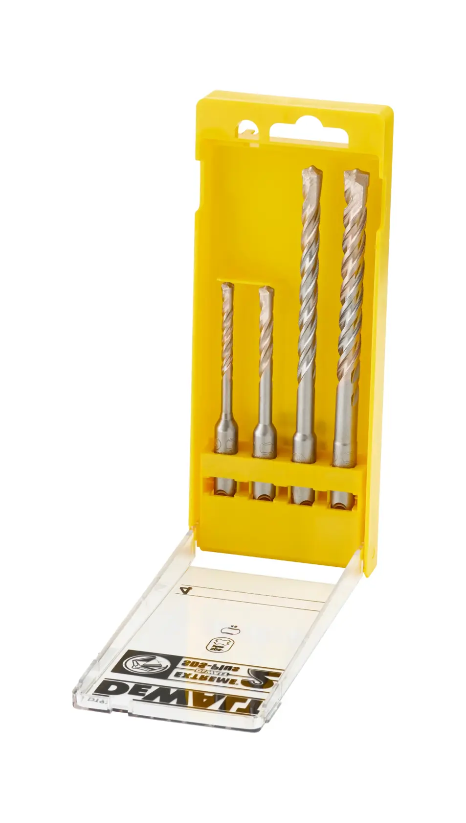 Graphic showing DEWALT XTREME Sub-Compact Series branding with the slogan 'Compact and Performance Packed' on a yellow background.