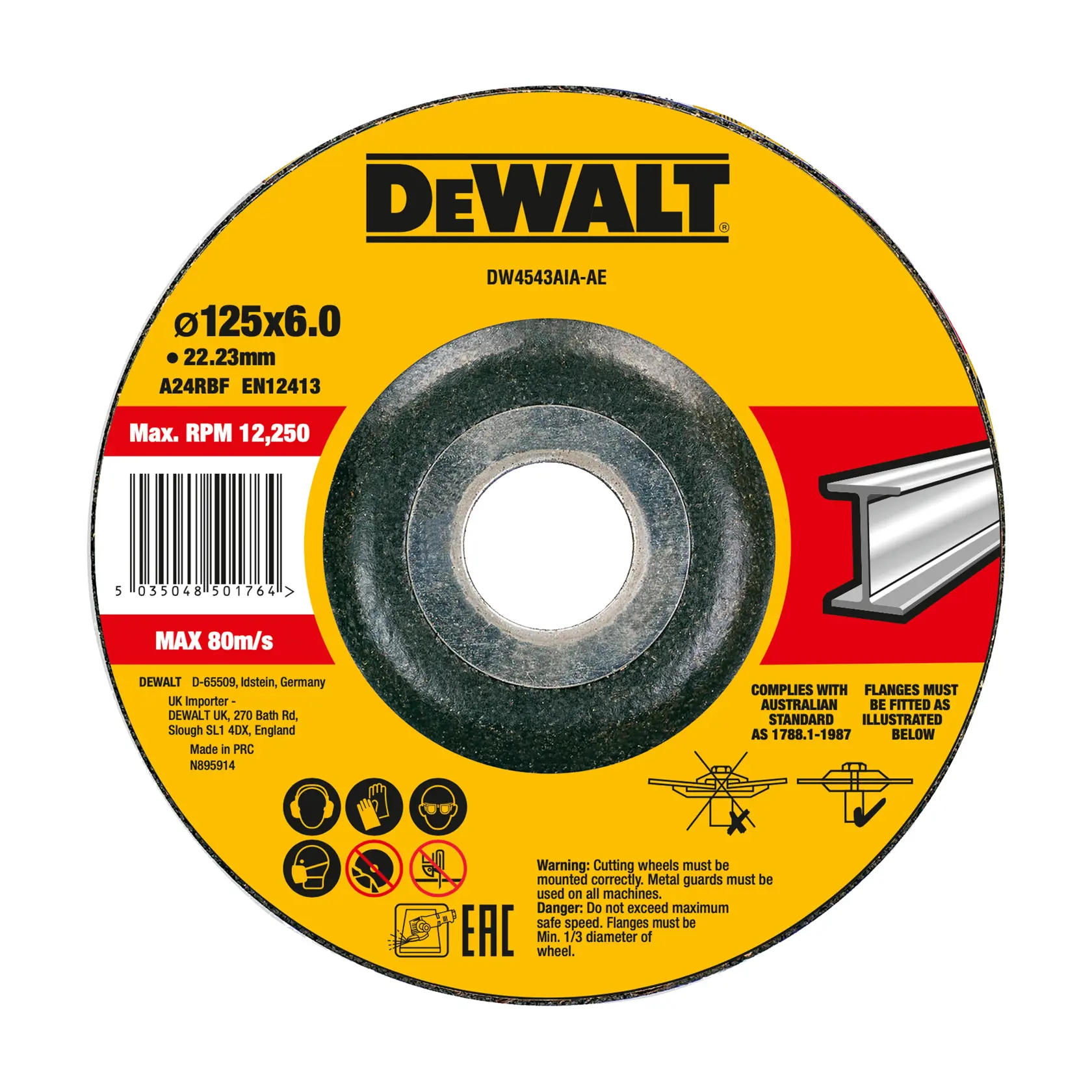 DEWALT® 115 x 6 x 22,23 мм диск за шлифоване INOX t27 (опаковка от 25 бр.)