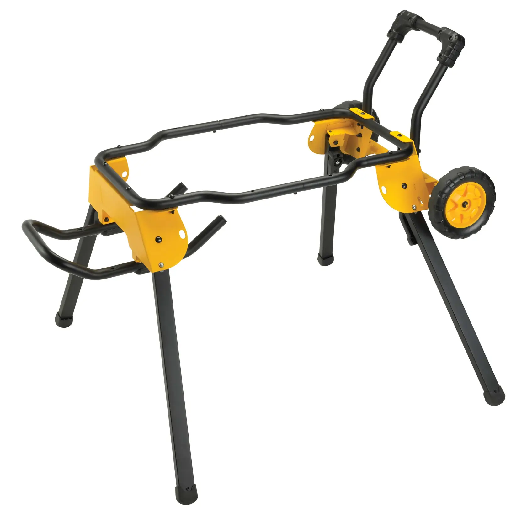 Profile of Rolling table saw stand.