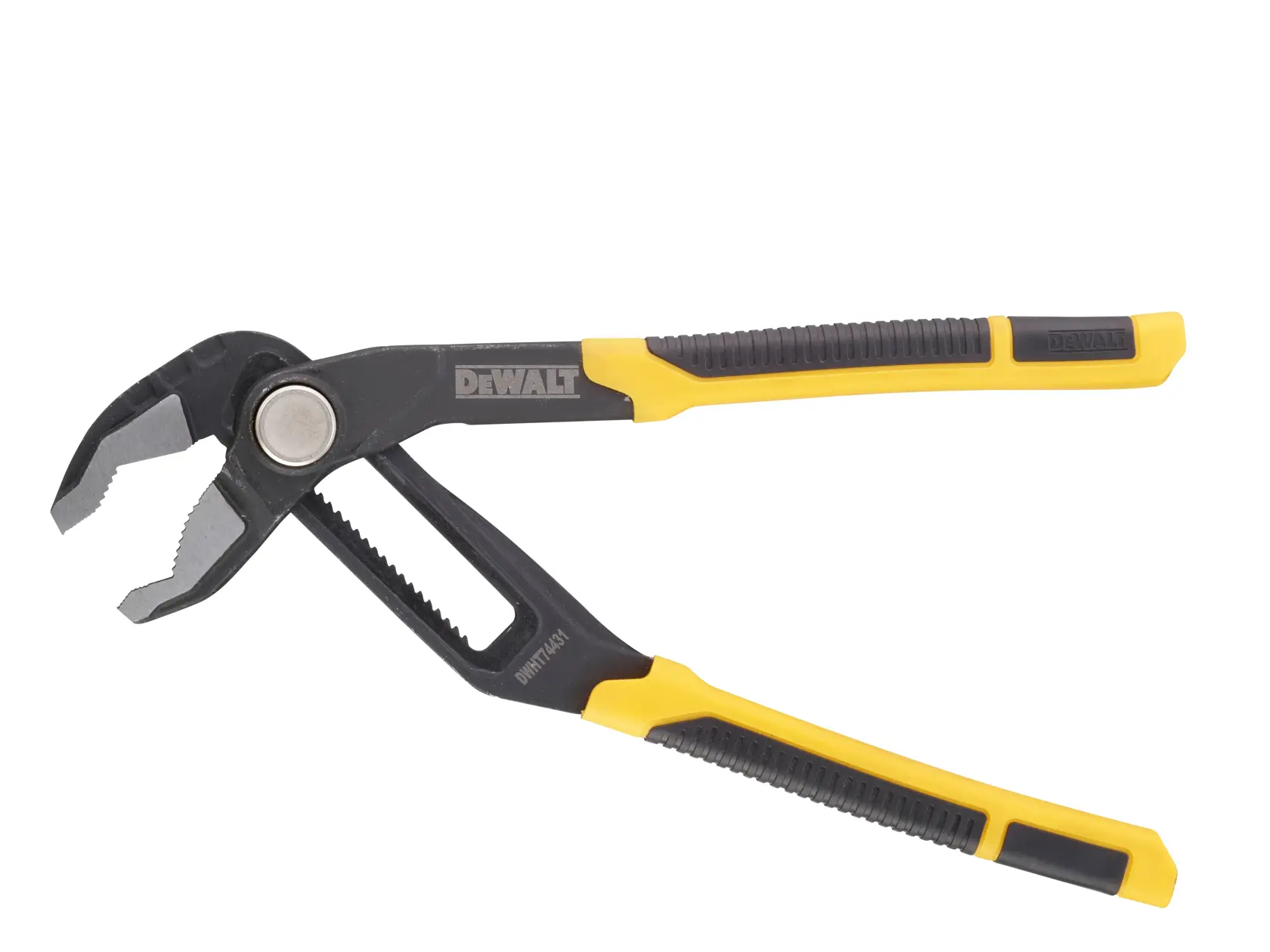 Клещи DEWALT® 250 mm с V-образни челюсти и механизъм Pushlock