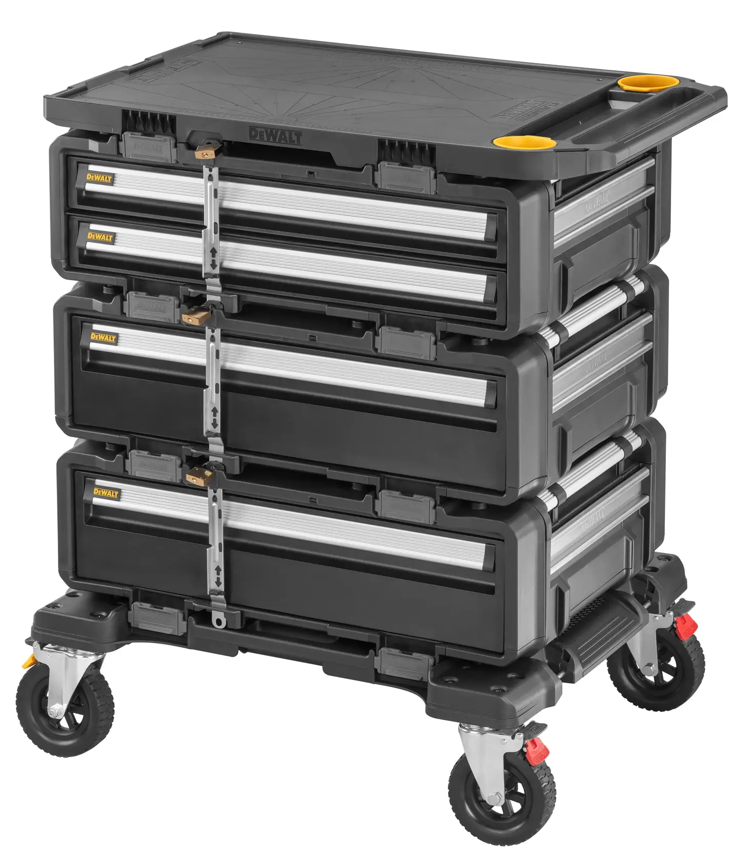 Toughsystem 2.0 DXL 5 in 1 Tower shown from ¾ right angle with locking system